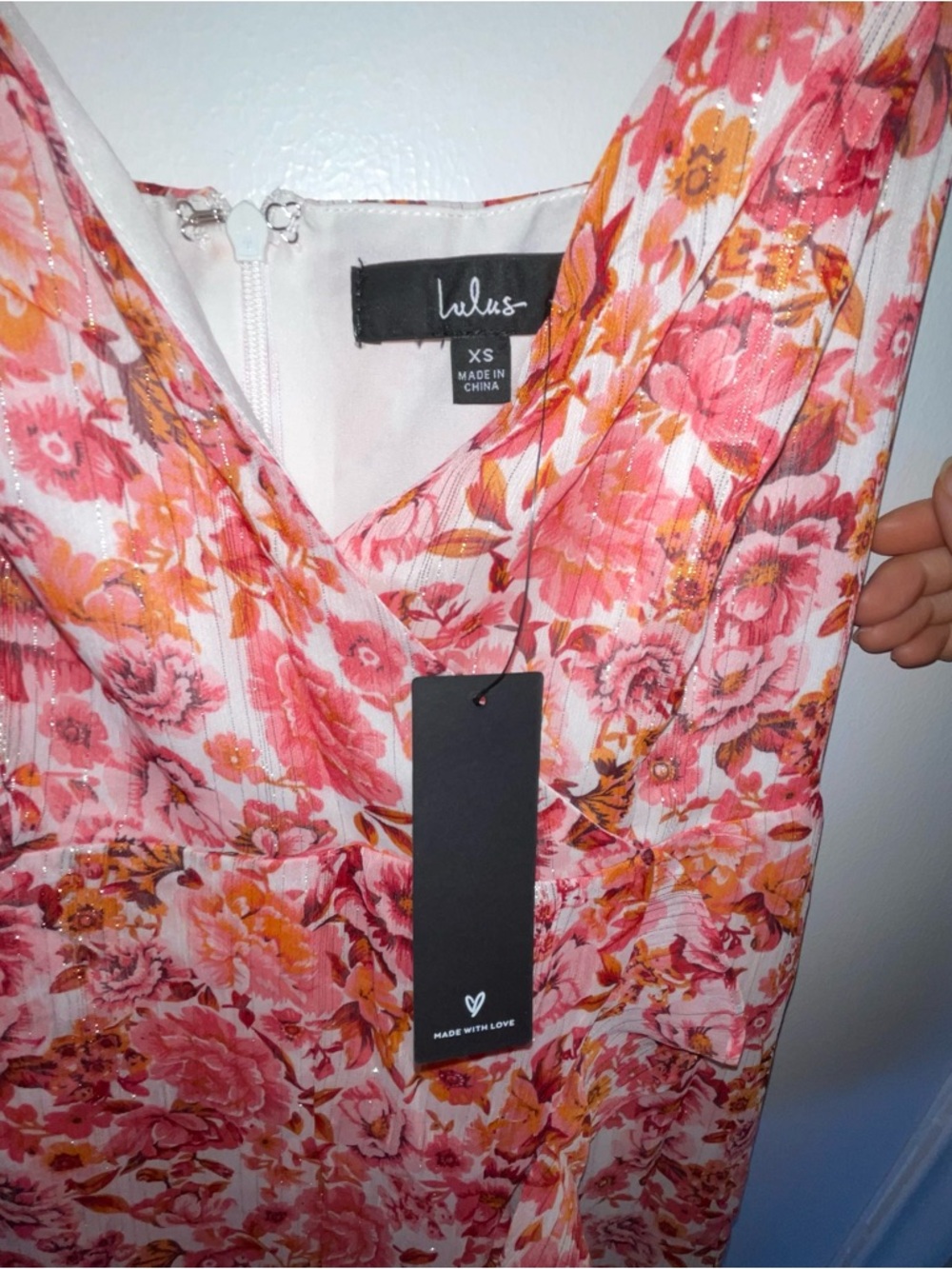 Lulu's Pink Floral Ruffle High-Low Maxi Dress - Picture 6 of 6